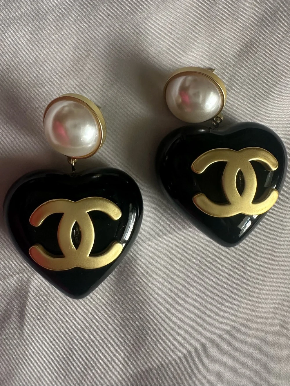 CHANEL Preowned 1990-2000 CC Heart Earrings